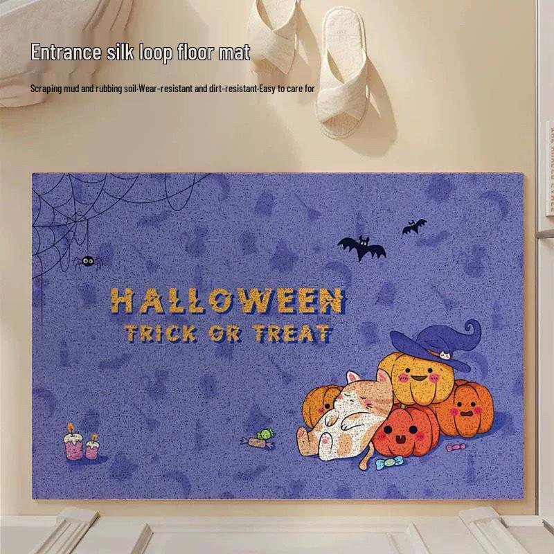 Halloween Coir Welcome Doormat - Customizable Mud Scraper for Entrance Custom Size