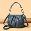Fashionable Women's Shoulder Bag, Pleated Soft PU Leather Crossbody Bag, Solid Color Handbag, Suitable for Daily Casual Use