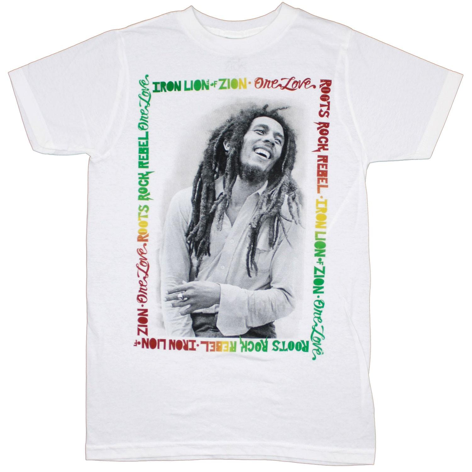 Men s Bob Marley Iron Lion Of Zion One Love Roots Rock Rebel T-shirt X-Small M