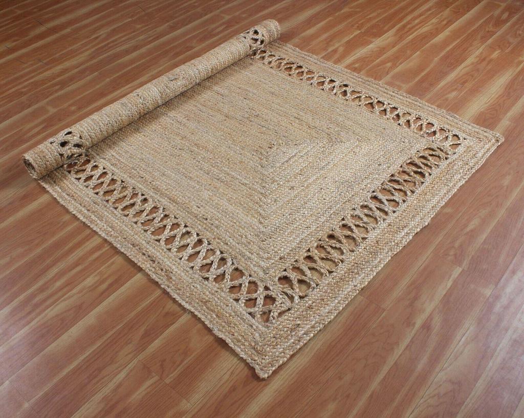 Jute Rectangle Rug Handmade Natural Rug for Any Space Look Rustik Decor For Any Space Area