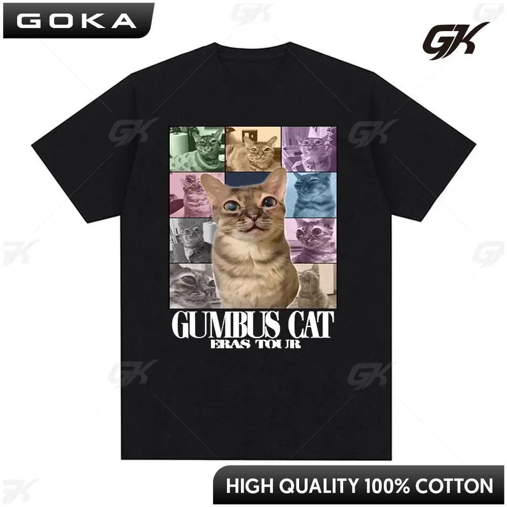 Gumbus Cat Eras Tour Meme Casual Humor Apparel Graphic Printed T Shirts Hip Hop Oversized Short Sleeve Tshirt Tops