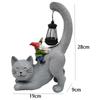 Resin Animal Statue Light Cute Garden Figurines Sculptures Lamp Cat Elf Solar Ornament  Outdoor
