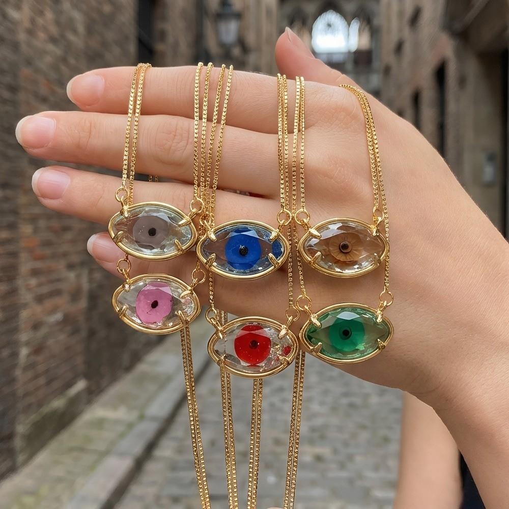 Jewelry Eyes Clavicle Chain Adjustable Glass Sweater Chain Cool Demon Eyes Necklace Hipster