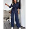 Women 2 Piece Outfits Sweatsuit Oversized Long Sleeve Sweatshirt Drawstring Wide Leg Sweatpants Tracksuit Sweat Lounge Matching Set