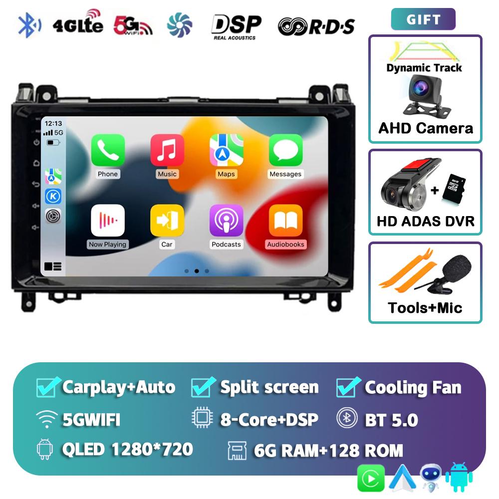 Android 14 Car Radio for Mercedes Benz B200 Sprinter W906 W639 AB Class W169 W245 Viano Vito Multimedia Player 2 Din Stereo DSP