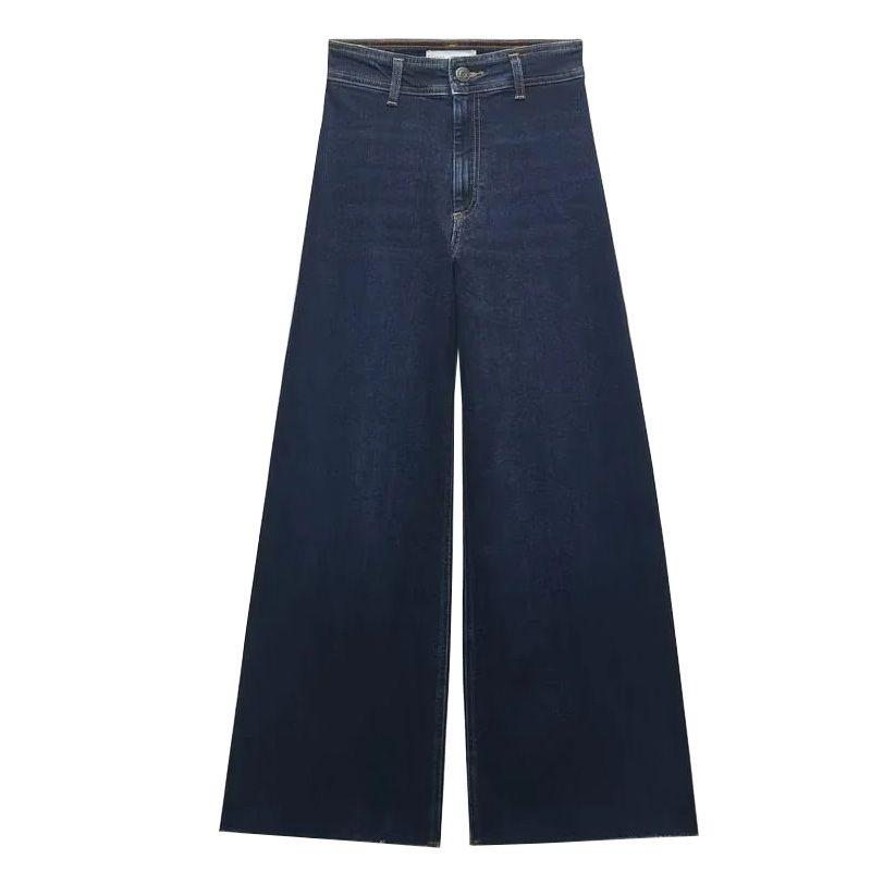 Spring and Summer Nautica Style Straight-leg Silm High Waist Denim