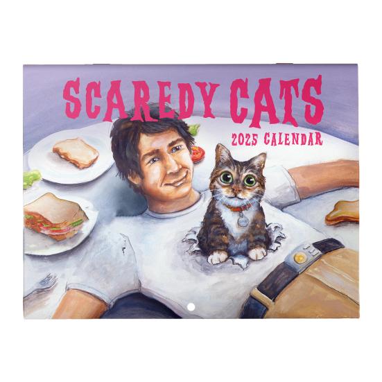 

1/2Pcs 2025 Кошачий настенный календарь Scaredy Cats Ежемесячный календарь Праздники Даты Встречи 1pc