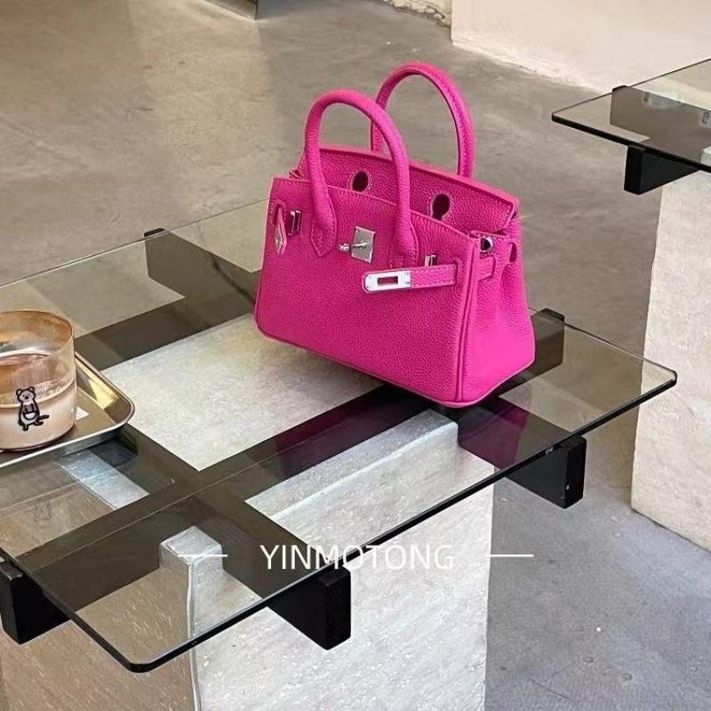 Lychee pattern platinum bag PU leather handbag large-capacity bag women's new trendy fashion shoulder bag