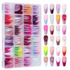 288PC False Nails Tips Coffin Almond Colorful French Acrylic Press On Nails Pre-Design Gel Nails Art Capsule For Girls Women