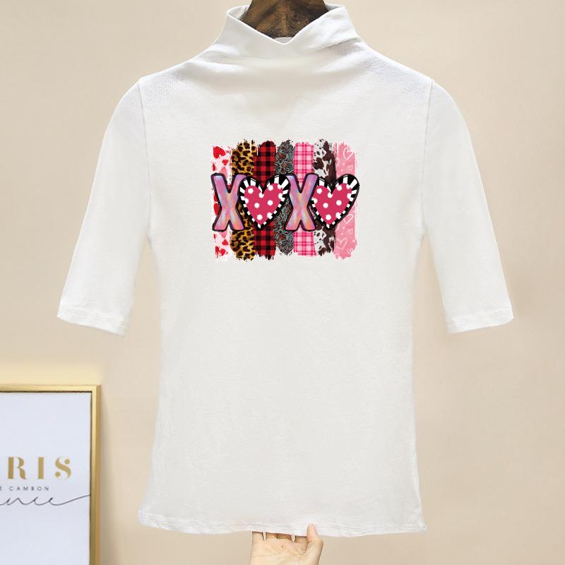 Iron On Patch Xoxo Valentine Clothes Stickers Parches Ropa T-Shirt Heat Press Appliqued Hoodies Diy Thermal Patches