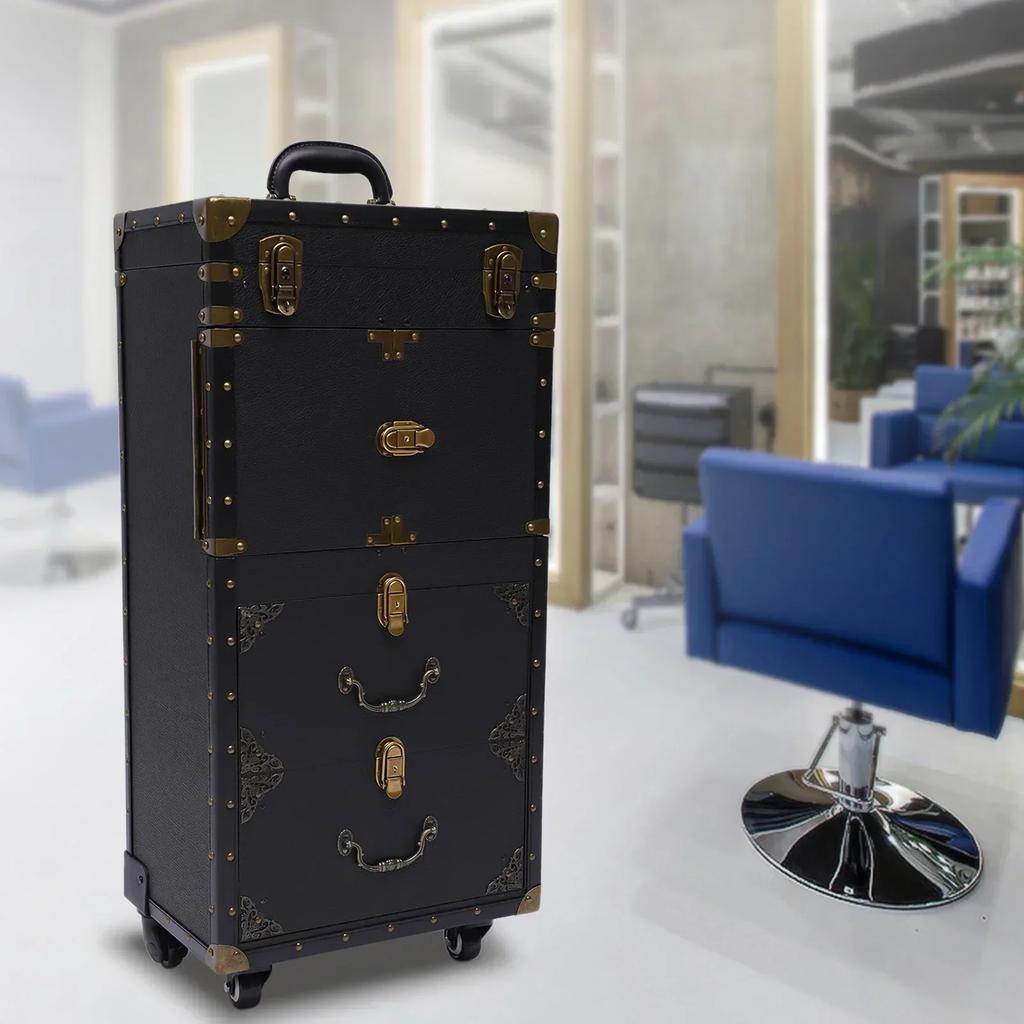 Promotion: Beauty Salon Trolley Rolling Storage Cabinet with Lockable Drawers and 4 Wheels