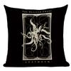 Black Tarot Throw Pillow Cover Mexico Skull Decorative Pillow Covers Horror Ghost Pillow Cases Home Decor Cover for Pillow Cojin