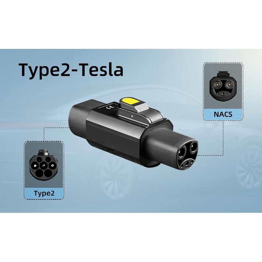 Type 2 to Tesla Adapter 7.2KW AC Charging for Type2 Charging Station to Tesla Model S/3/X/Y Car