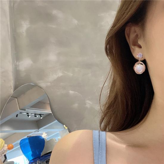 

Серьги из искусственного жемчуга, полный блеск, изящные украшения, темперамент, простые стразы