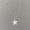 Y2k Style Star Pendant Necklace Round Beads Necklace Alloy Texture Star Pendant Neck Jewelry Present for Girls and Boy