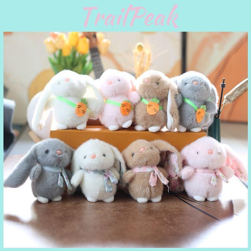 Plush Rabbit Keychain Backpack Charm Toy With Scarf Stuffed Gift For Kids