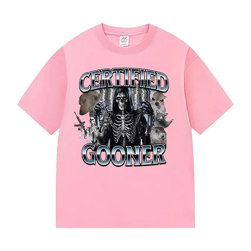 Funny Certified Gooner Screaming Possum Meme T Shirts Men Vintage Fashion Short Sleeve Tshirt ONeck UnisexCotton Tshirt