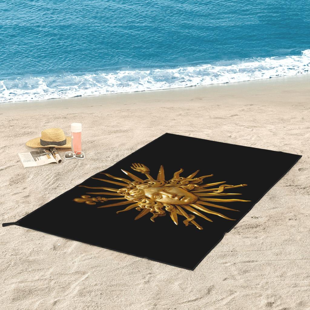 Symbol of Louis XIV the Sun King Beach Towel Soft Microfiber Quick Dry Absorbent Quick Towels For Swimming