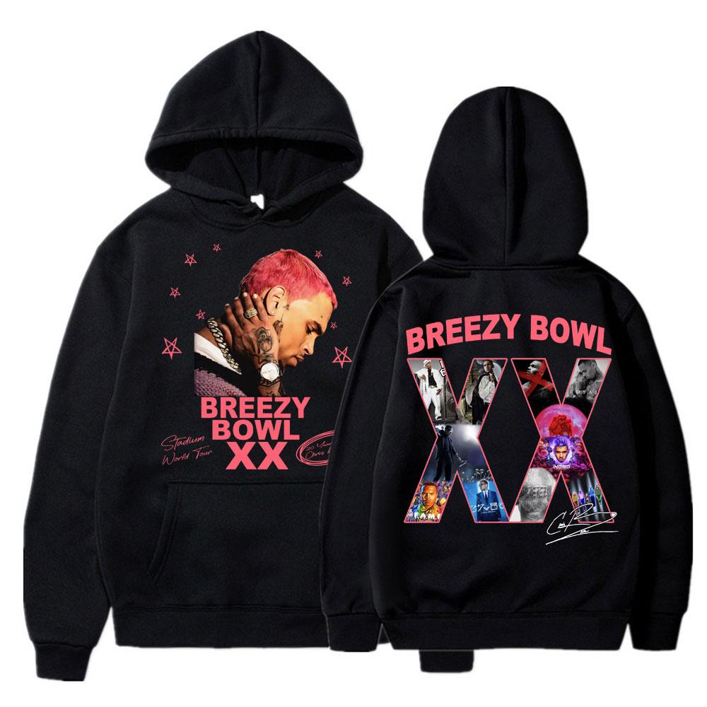 

Chris Brown Breezy Bowl XX 2025 Concert Tour Hoodie Hip Hop Retro Men Women Sweatshirt Oversized Fleece Warm Pullover Streetwear 2XL