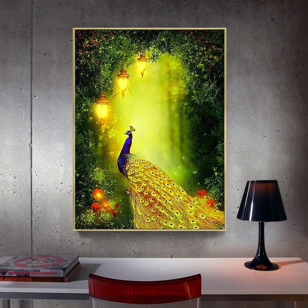 5D DIY Diamond Painting Full Round Animal Peacock Embroidery Sale Rhinestone Picture Diamond