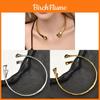 Geometrische Metall-Choker-Halskette für Damen mit poliertem Finish für trendige Mode