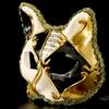 Anspruchsvolle venezianische Katzenmaske für Maskeraden, Mardi Gras, Vintage-Halbmaske für Erwachsene und Partybegeisterte