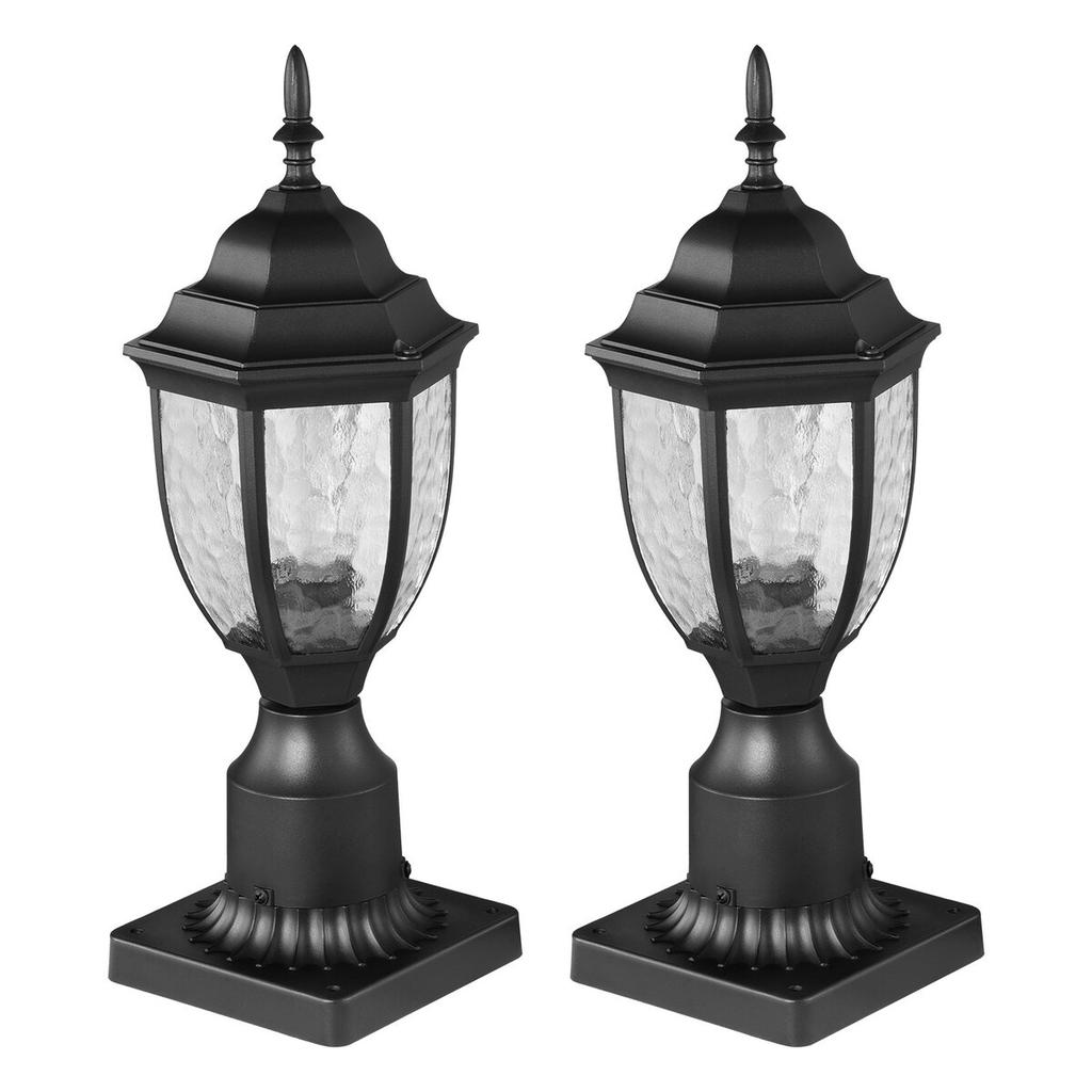 2 PCs Dusk To Dawn Outdoor Lamp Post Light Fixture 390 Mm Pole Pier Mount