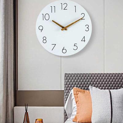 12 Inch Simple Wooden Fashion Wall Clock Decorative Wall Mounted Electronic Clock Home Silent Simple Clock