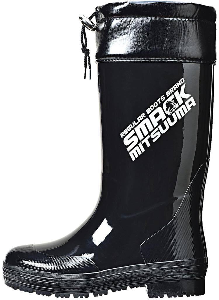 Mitsuuma Smack Rain Cold Work Easy to Move Size cm Boots, Weather, Waterproof, Non-Slip Sole, Boots, in, Non-Slip Sole, Men's, Black, 25.0