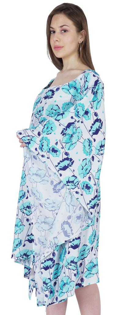 Moomaya Women  s  Short  Tunic  Kaftan  Casual Kimono Mini Beach Dress Swimsuit Cover Up