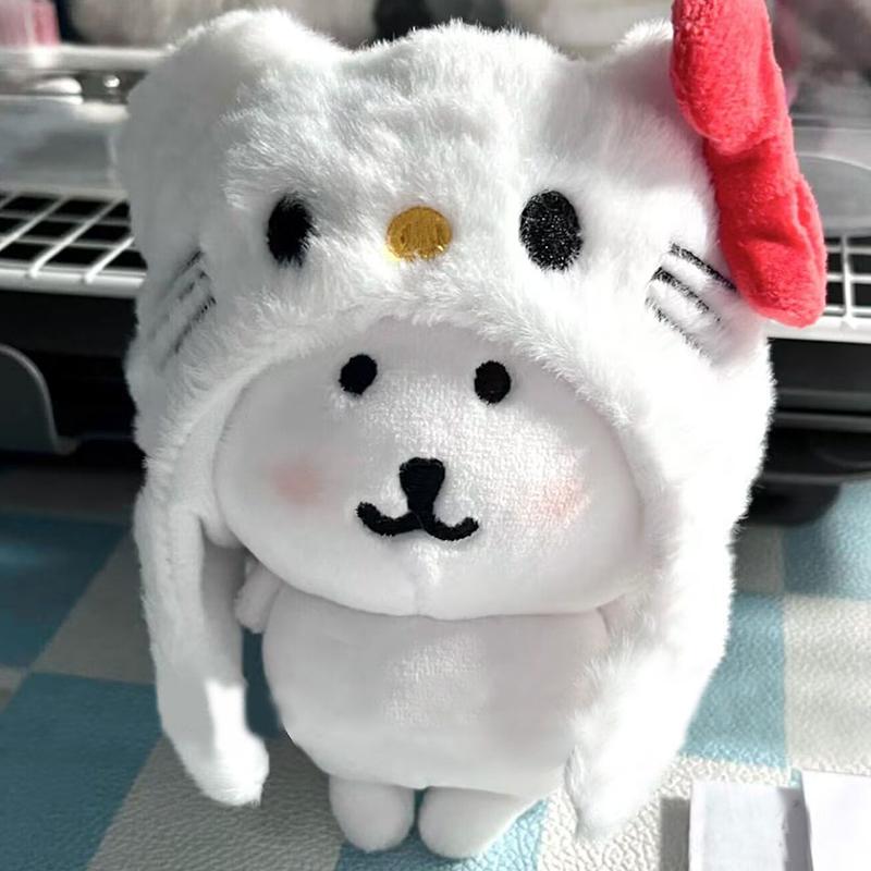 Kawai Relaxed Bear Headgear 10Cm Cotton Doll Clothes Change Cute Cartoon Outfit Doll Accessories