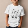 67 Number Print T-Shirt für Kinder Coole Hände Grafik Kurzarm Mode Lässiges Oberteil Lustig 6 7 Memes Mädchen Junge Kleidung Baumwoll-Oberteil
