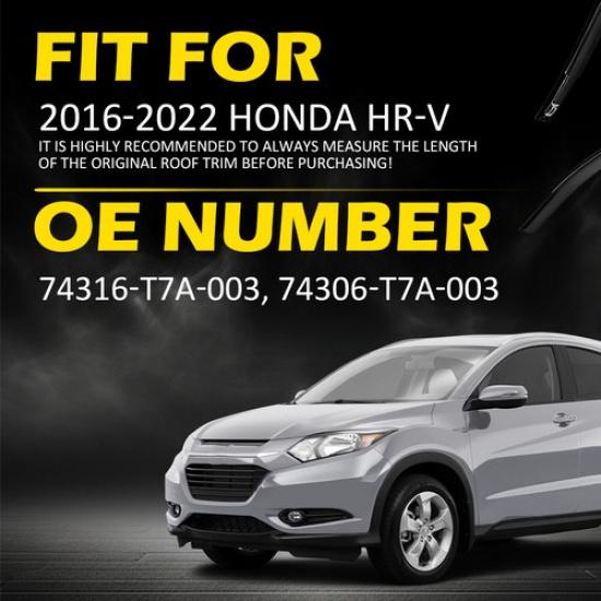 Pair New Black Roof Trim Molding Kit Fit for 2016- Honda HRV 74306-T7A-003