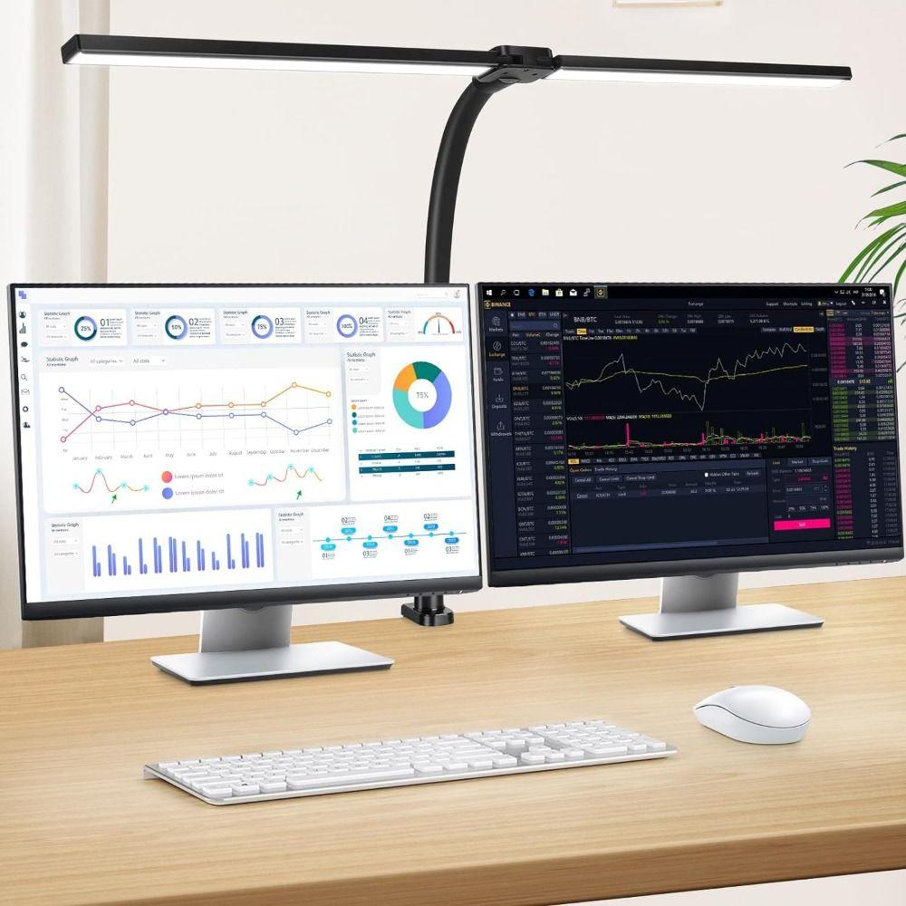 Double Head Desk Light 3 Color Modes Gooseneck Smart Light Flexible Led Desk Lamp  Study