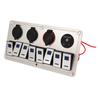 Rocker Switch Panel 8 Gang 12‑24V 5 Pin Blue Light Toggle On Off Lights Control Switch Panel