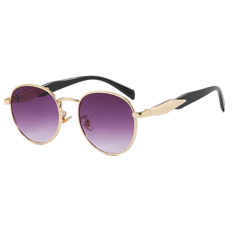 Oval Metal Sunglasses Women'S New Luxury Fashion Sunglasses Men'S Retro Sunglasses Neutral Uv400 Driving Sunscreen Sunglasses