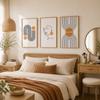 Abstract Wall Art Fashion Woman Geometric Line Art Canvas Painting Modern Style Poster Print for Living Room Bedroom Wall Decor