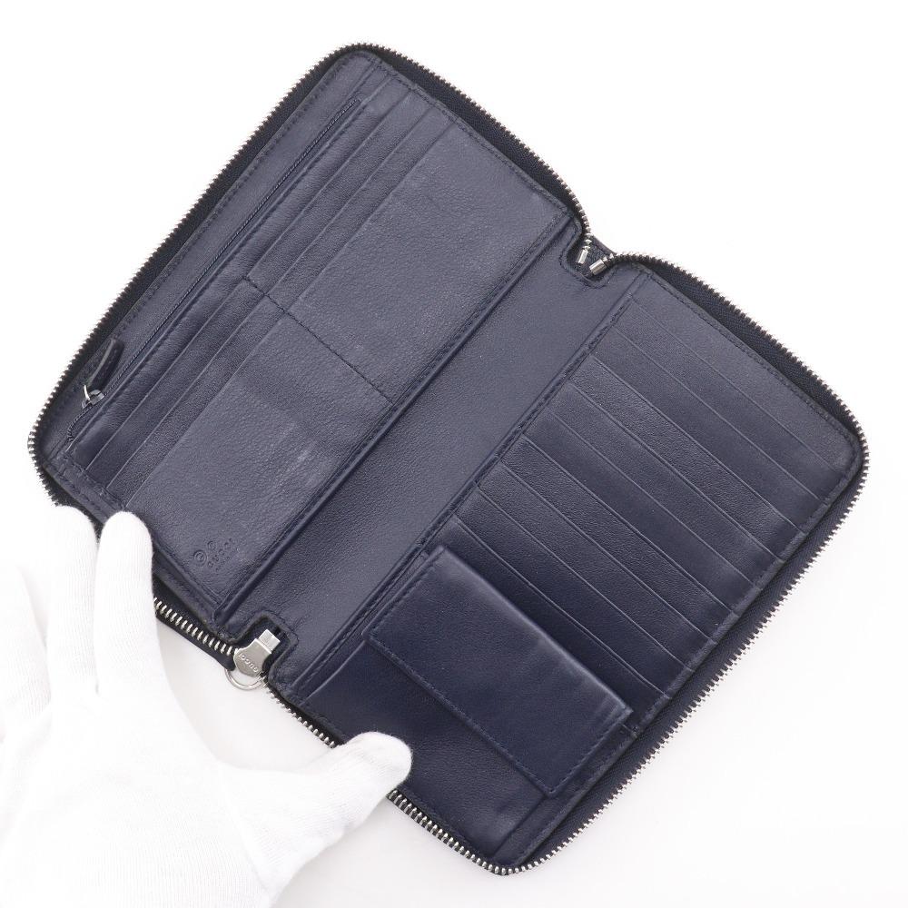 GUCCI Organizer GG Purse 391465 outlet black Sima leather mens Used