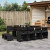 Vidaxl 13-Cz. Garden Furniture Set, Cushions, Black, Rattan PE