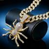 Hip Hop Big Buckle Diamond Thick Cuban Chain Spider Pendant Personality Trendy Hiphop Men'S Insect Necklace