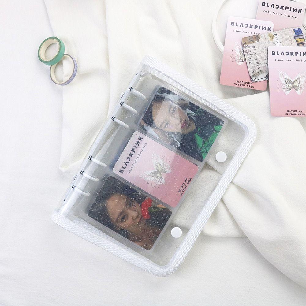

Cute Photo Card Holder Mini Photocards Collect Book Train Ticket Storage Album Cover Girl білий