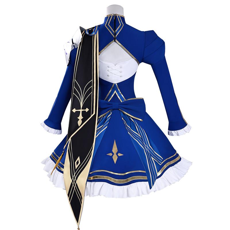 Game Fgo Linkage Honkai Star Rail Saber Cosplay Costume Blue White Women Dress Halloween Carnival Party Suit
