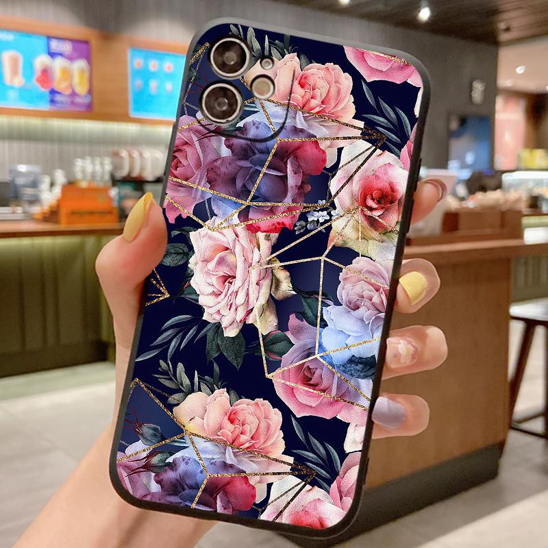 Flower Pattern Case For Samsung Galaxy A54 A34 A14 LTE A04S A04E A53 A73 A33 A23 A13 A52 A72 5G Soft Silicone Cover Phone Case