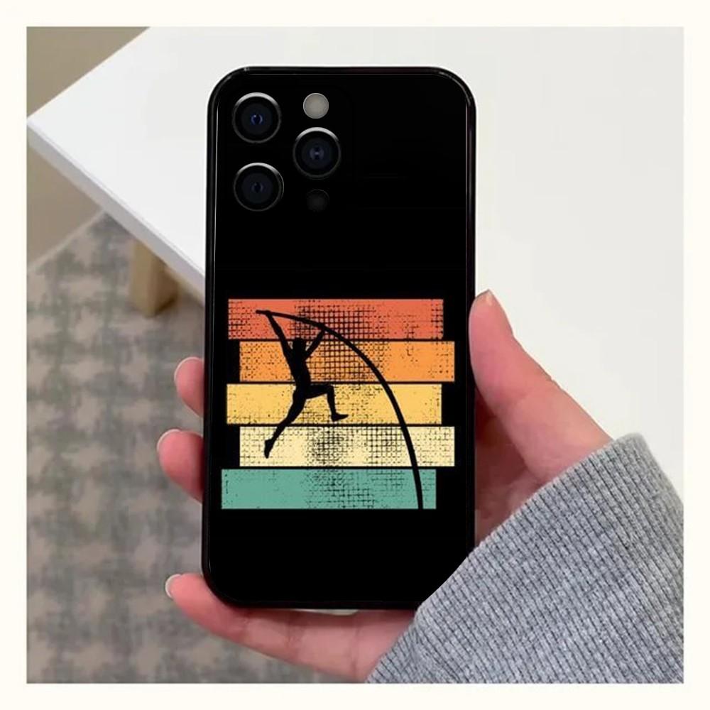 

Pole Vault Sport Phone Case For Apple iPhone 15,14,13,12,11,Pro,X,XS,Max,XR,Plus,Mini Soft Black Cover iPhone12mini