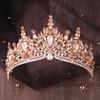 DIEZI Vintage Baroque Crystal Flower Tiara For Women Girls Party Luxury Bridal Bride Rhinestone Crown Hair Accessories Jewelry