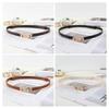 Women Belt Adjustable Imitation Leather Rose Pattern Buckle Waistband Dress Shirt Sweater Coat Accessory