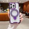 For iPhone 16 Pro Max Case Glitter Magnetic Kickstand Reinforced Corners Acrylic+TPU Phone Cover