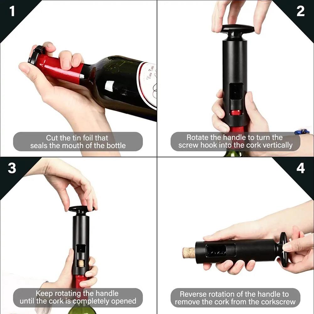 AIKARO - Self Pulling Corkscrew Wine Bottle Opener with Tin Foil Cutter