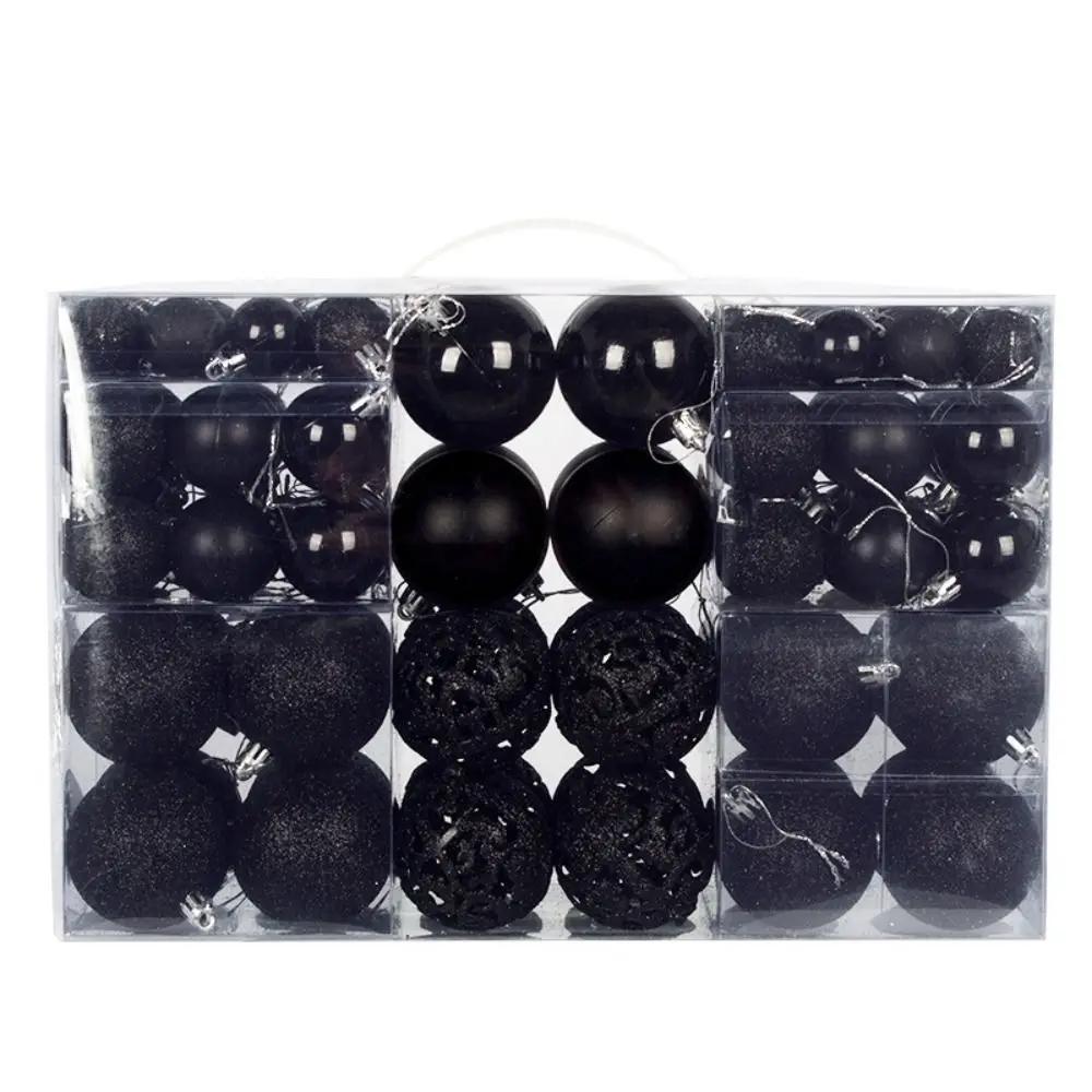 100PCS Fashion Plastic Christmas Ball Set 18 Colors 8cm Christmas Tree Balls Suspensable Xmas Baubles Showcase