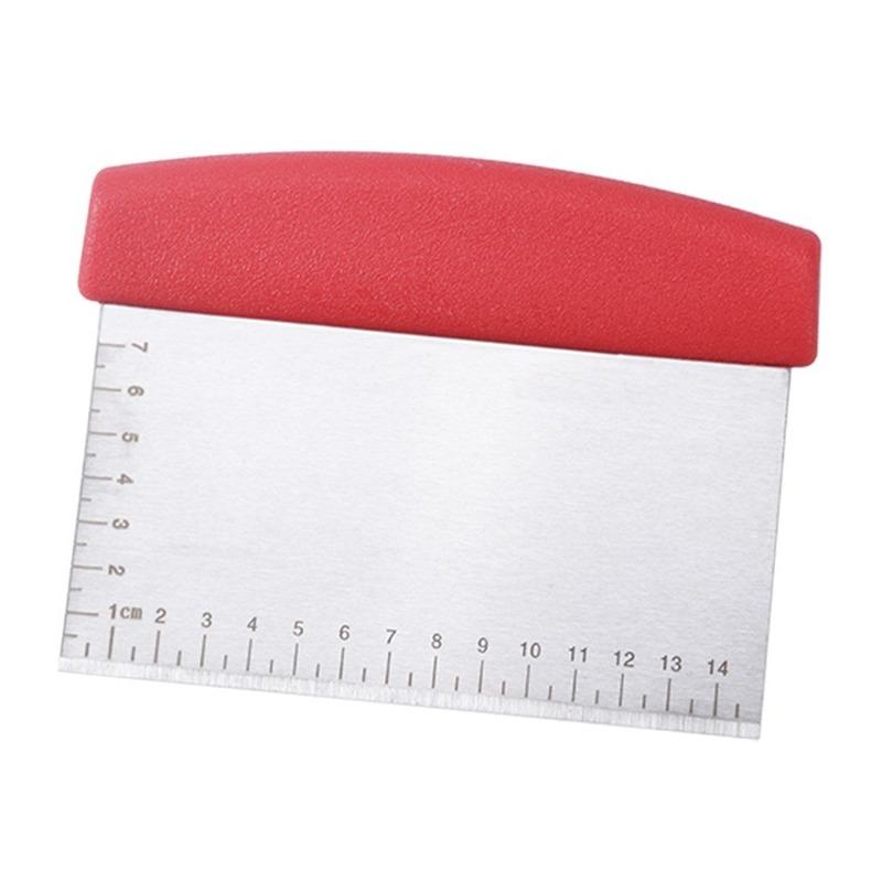 6.5 inch Stainless Steel Flour cutter Pizza Cutter Smoother with Measuring Scale Baking Spatulas kitchen tools accessories